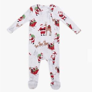 Pottery Barn Kids Heritage Santa 9-12 mo Sleeper Organic Cotton Pajama NWT
